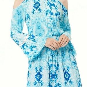 INC International Concepts Light Blue Off-Shoulder Dress